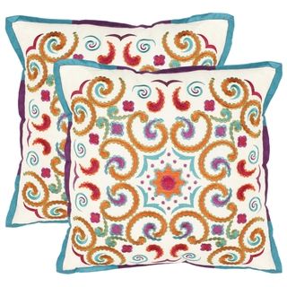 Kaleidoscope 18 inch White Decorative Pillows (Set of 2)