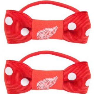 Detroit Red Wings Bow Pigtail Holder   Set of 2 Clothing