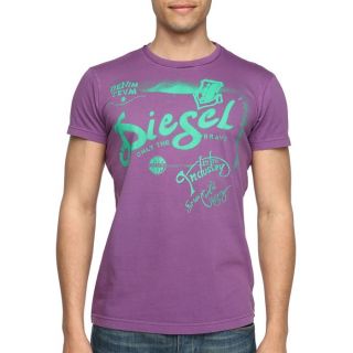 DIESEL T Shirt Ducha Homme Violet et vert   Achat / Vente T SHIRT