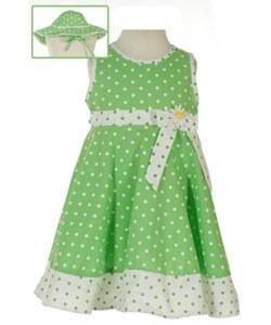 Rare Editions Girls Boutique Lime Dot Dress