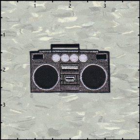 Novelty Patch   Boombox Stereo Logo: Clothing