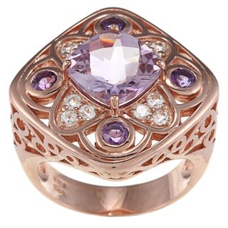 Meredith Leigh Copperplated Sterling Silver Amethyst and White Topaz