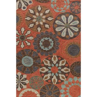 Hand tufted Copia Carnival Terracotta Polyester Rug