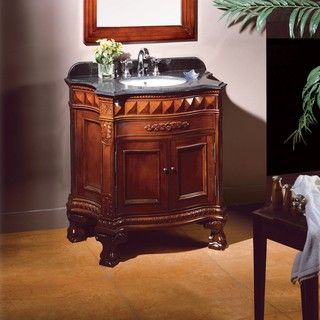 Birmingham Single Bowl Vanity with Black Marble Top and Ceramic Sink