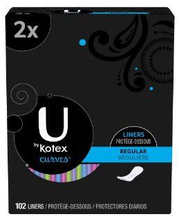 By Kotex Curves Regular Liners, 102 Count