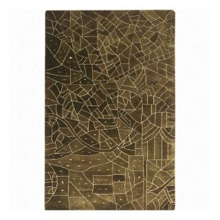Hand tufted Kalahari Brown Wool/ Silk Rug (86 x116)