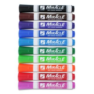 RoseArt Miracle Chisel tip Dry erase Markers (Pack of 10)