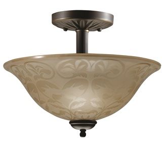 Transitional Olde Bronze 2 light Semi flush Fixture