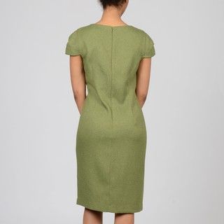 Julian Taylor Womens Pear Green Bow inset Dress