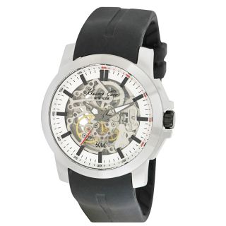 Kenneth Cole Mens KC1852 Black Silicone Automatic Watch with Silver