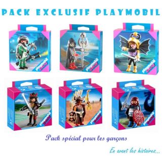 Playmobil   Pack Exclusif Garçon   Indien Sorcier+Samouraï+Guerrier