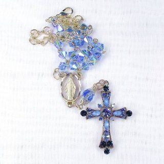 Swarovski Sapphire Rosary necklace Jewelry