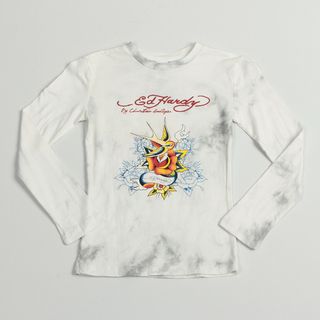 Ed Hardy Toddler Girls Swallow and Flower T shirt