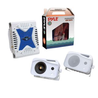 Pyle 600 watt 2 speaker Waterproof Marine Amplifier Kit