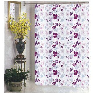 108 Extra Wide Joanne Violet Floral Print Fabric Shower