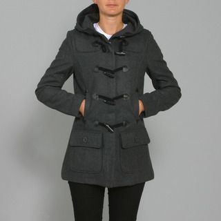 Red Fox Womens Charcoal Wool Toggle front Coat