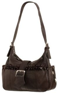 Brown Leather Purse with Silver Buckle Clothing