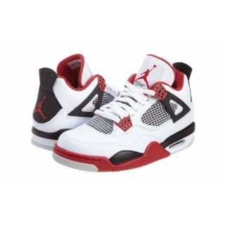 Jordan Retro 4 Basketball Shoes White / Black / Varsity Red 308497 110