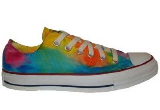 Lo Top Custom Unbleached White Multi Colored Tie Dye Hand Dyed Shoes