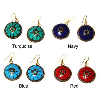 Brass Natural Stone Round Inlay Earrings (India) Today $18.99 3.0 (1