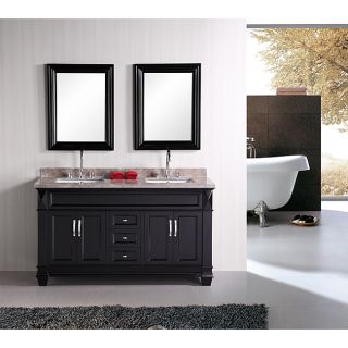 Design Element Hudson 60 inch Double Sink Bathroom Vanity Set