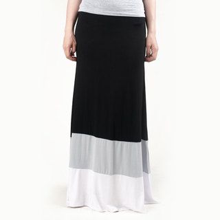 Tabeez Womens Color blocked Maxi Skirt