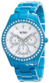 XOXO Womens XO113 Rhinestone Accent Turquoise Enamel Bracelet Watch