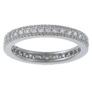 Celeste Sterling Silver Stackable Cubic Zirconia Micro Pave Eternity