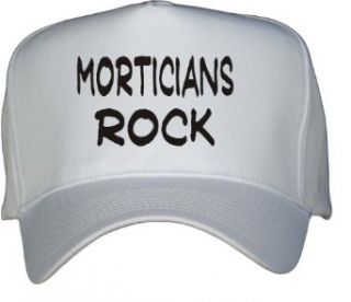 Morticians Rock White Hat / Baseball Cap: Clothing