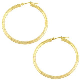 Fremada 14k Yellow Gold Diamond cut Round Hoop Earrings Today: $149.99