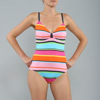 Anne Cole Multicolor Cabana Striped 1 piece Swimsuit