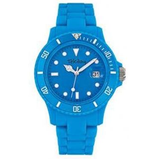 Tekday Mens Blue Dial Plastic Strap Date Watch