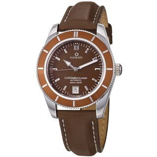 Kadloo Mens Mediterranee Brown Dial Brown Leather Strap Watch Today