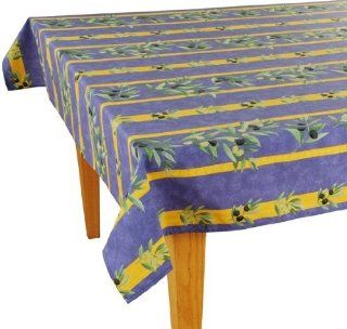 Tablecloth Maussane Blue Cotton 63 x 118 Rectangle