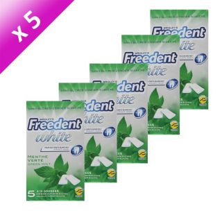 Lot de 5 Packs   Freedent White Menthe verte   Chewing gum sans sucres