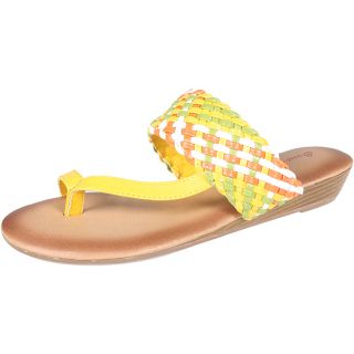 Refresh by Beston Womens Tokyo 15 Yellow Braided Thong Sandals