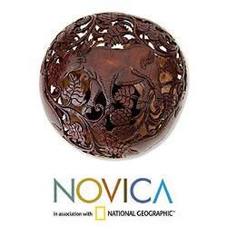 Handcrafted Coconut Shell Water Buffalo Sculpture (Indonesia
