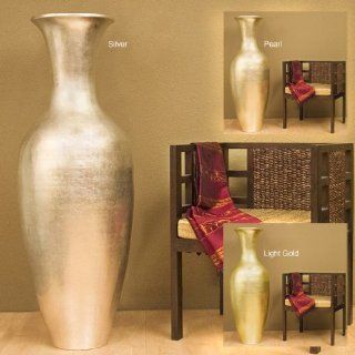 47 Inch Classic Large Floor Vase   Silver