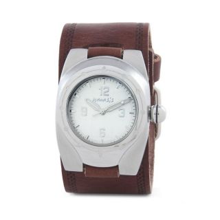 Nemesis Mens Stainless Steel Leather Cuff Watch Today $49.99