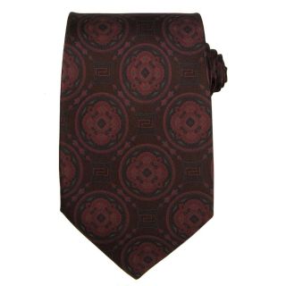 Versace Mens Burgundy Patterned Silk Tie