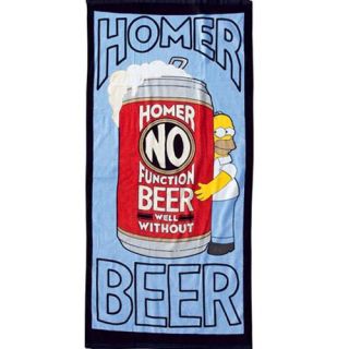 Drap de plage Homer Beer SimpsonDim  152 x 75 cmToucher velours