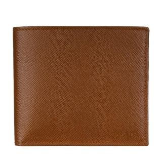 Prada Womens Saffiano Leather Bi fold Wallet