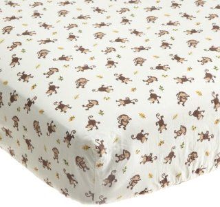 Kids Line Jungle 123 Fitted Sheet, Brown Baby