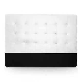 Tête de lit capitonnée 160 cm Cuir Blanc SOMY   Achat / Vente TETE