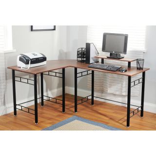 shaped Espresso Computer Desk