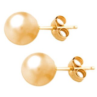 14k Pink Gold 6 mm Bead Ball Stud Earrings