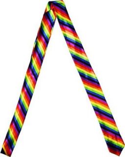 Outer Rebel Fashion Tie  Diagonal Rainbow Stripe Clothing