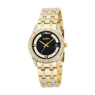 Elgin Mens FG131 Austrian Crystal Gold Tone Bracelet Watch Watches