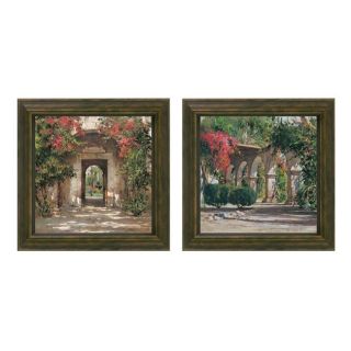 Cyrus Afsary Sunlit Flowered Doorway Framed 2 piece Art Set