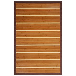 Teak and Holly Bamboo Rug with Brown Border (4 x 6) Today $66.99